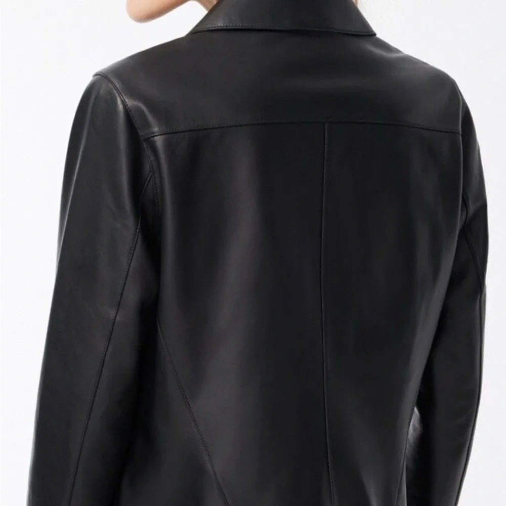 Chico's Black Leather Jacket size 12 - Picture 4 of 16